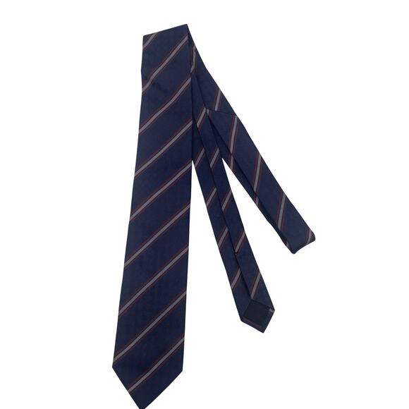 GUCCI 100% Silk Blue Stripe Tie Black Men Authentic 60”X3.35” - Picture 1 of 9